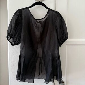 Lisa Says Gah Black Sheer Blouse